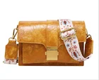 Jacquard Spring Yellow Design 2 Main Pocket In Lock Open Crossbody Bag With Jacquard Wide Webbing Strap Products