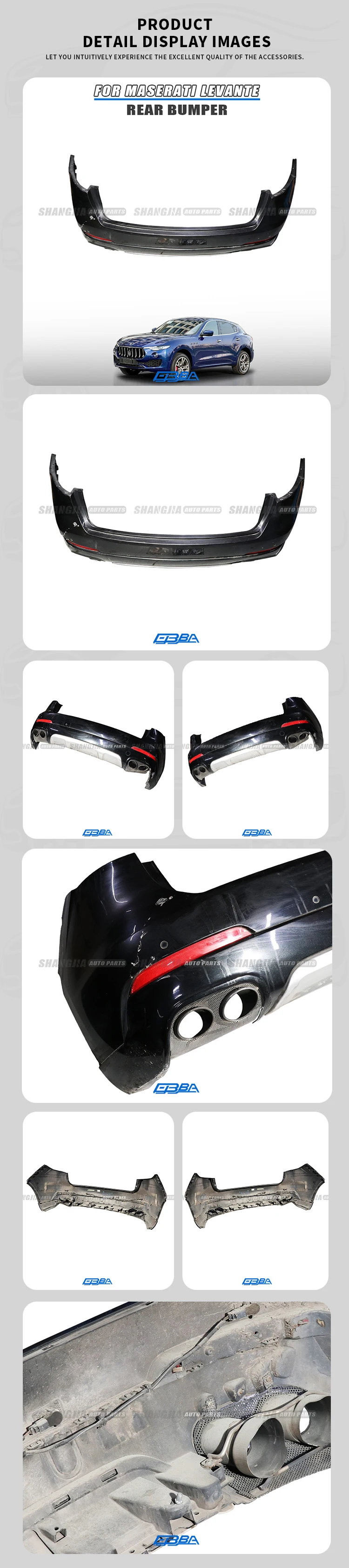 Good Quality ABS Plastic Used Car Parts Rear Bumper For Maserati Levante 2017 OE 670085550 supplier