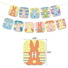 Party Easter Party Balloons Flags Colorful Bunny Cake Inserted Card Sets Easter Party Decorations Paper Bunting