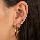 Diamond 14k Gold Earrings Gemnel Women's New Designs Mini Diamond 925 Silver 14k Gold Ruby Baguette Stud Earrings