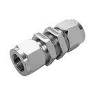 Union Ferrule Fittings Straight Double Ferrule Tube Fitting Stainless Steel Union Bulkhead Fitting