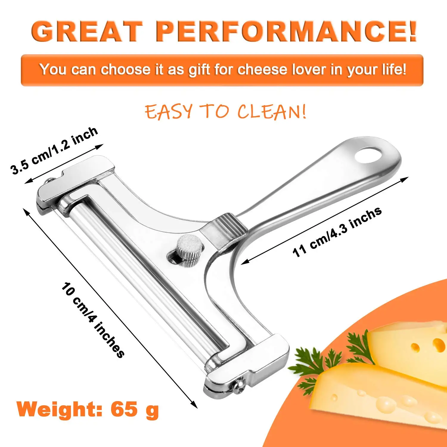Aluminum Alloy Cheese Slicer Adjustable Thickness Cheese Butter Cutter