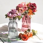 Crystal Home Decor Tabletop Big Decorative Color Glass 25 Cm Vases Cylinder Large Narrow Neck Transparent Crystal Vase