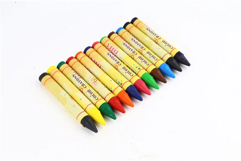 Wholesale 12 Bright Colors Custom Washable Wax Crayon Set for Kids