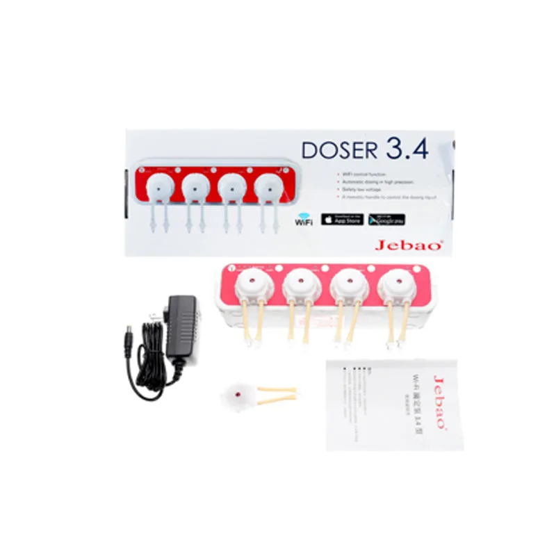 Doser3.4 Jebao Doser 3.4 WiFi 4-Channel Auto Dosing Pump for Saltwater Reef Aquarium White