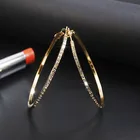 Earrings Gold Hoop New Fashion Bling Stud Earrings Big Gold Hoop Stainless Steel Earrings For Women