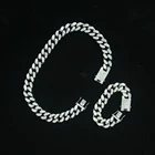 Jewelry Hip Hop Jewelry 20mm 24k Gold Iced Out Miami Cuban Chain Diamond Cz Prong Cuban Link Chain Necklace