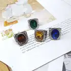 Ring Stone Rings Wholesale Men's Ring Geometric Stone Metal Inlaid Ring Crystal Gem Glass Stall Night Market Amazon Ring