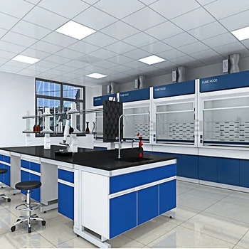 High quality  C Frame laboratory wall  bench equipment Lab steel  island bench with sink for Clean room