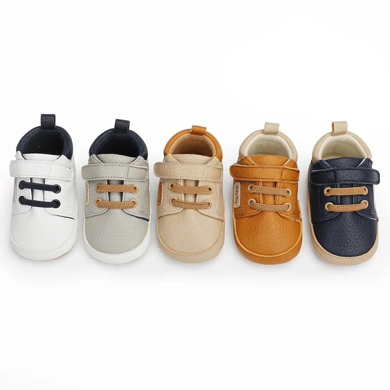 202 Hot Selling High Quality Soft TPR Anti-slip Outsole Babies Toddler Boy Shoes Prewalker Shoes for Boys factory