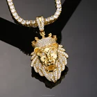 925 Silver Pendant 925 Silver Pendant Big Lion Head Pendant Iced Out Hip Hop Sliver Gold Plated Jewelry For Men