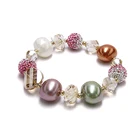 Bead Beads Beads Bracelet Customized 14k Gold Plated Bead Wholesale Pearl And Crystal Bead Charm 925 Bracelet