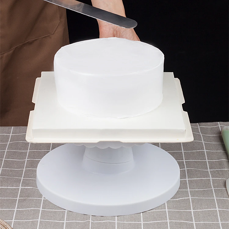 CE custom disassemble 360 rotating adjustable tray table pink diy decoration abs plastic tilting cake turntable