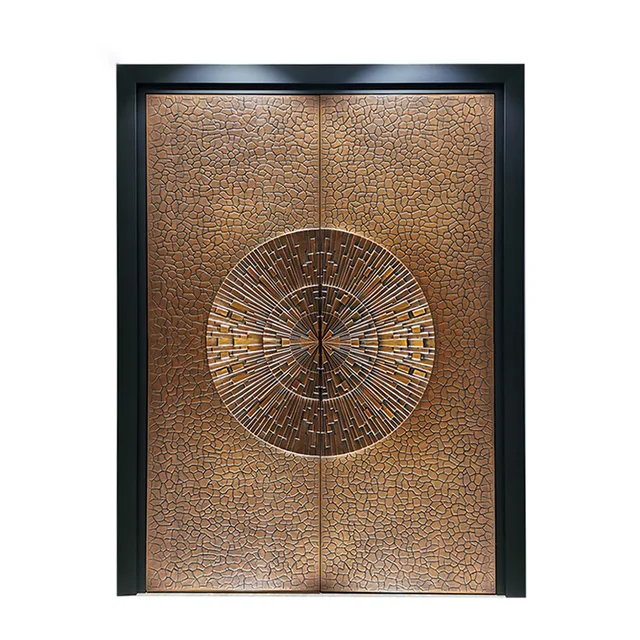 Customized New Aluminum Metal Villa Exterior Double Front Security Doors for houses