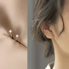 Diamond Earrings Maxery S925 Sterling Silver Korean Style Minimalist Temperament Single Diamond Earrings