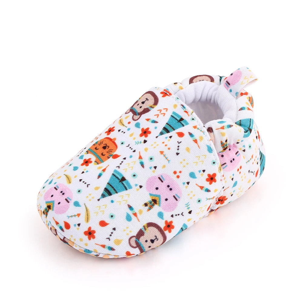 Spring and Autumn 0-1 Year Old Baby Cartoon Pattern Soft Sole Non-slip Toddler Cotton Shoes supplier