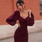 Dress Customized Evening Clothing Prom Birthday Party Wedding Dress Long Sleeve Backless Sexy Dress