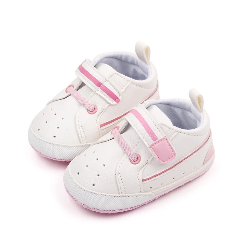 0-1 Year Old Baby Shoes White PU Leather Sports Baby Shoes Leisure Toddler Shoes Spring and Autumn supplier
