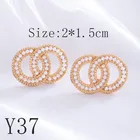Earrings Luxury Hoop Exquisite C-shape Letter Pearl Brand Earrings Women Wedding Party Earrings Jewelrys Girls Gift