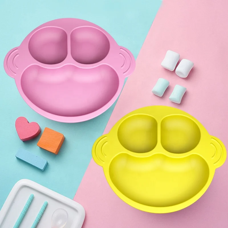 Silicone Baby Plate With Suction Feeding Placemat Set  Non-Slip Toddlers Food Feeding baby plate  for Children