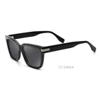 Wholesale Vendor Square Dark Simple Elegant Acetate Sunglasses Unisex