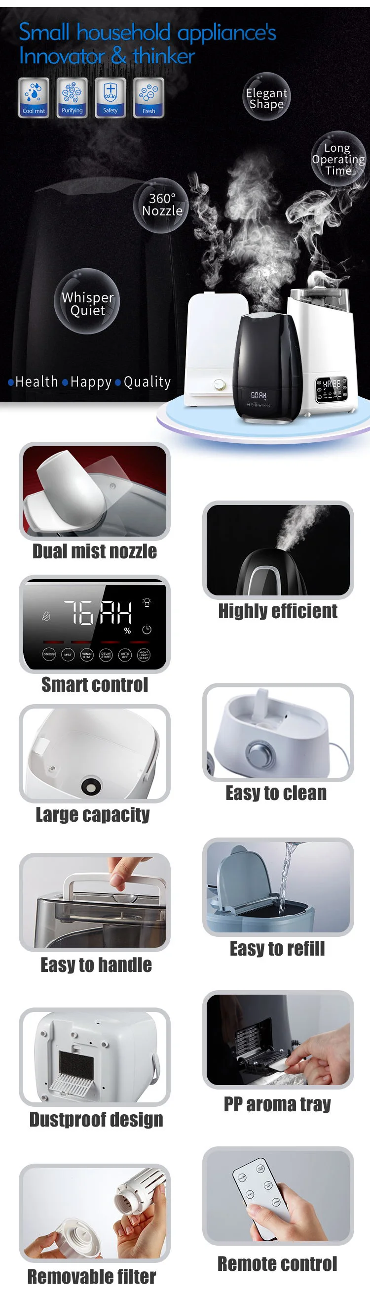Cool Mist Air Humidifier, 220, 6L - detail 22