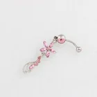 Ring Navel Pink Crystal Pendant Belly Button Ring Navel Piercing
