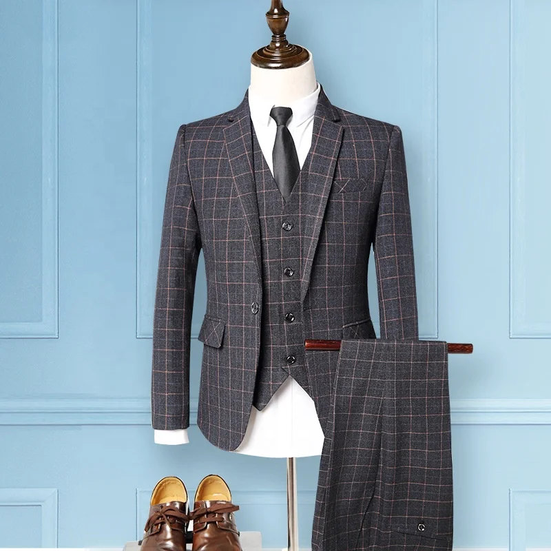 mens plaid wedding suit