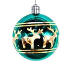 Lighted Christmas Party Ornament Supplier LED Ball Lighted Ornament With Reindeer Pattern For Christmas Ornament