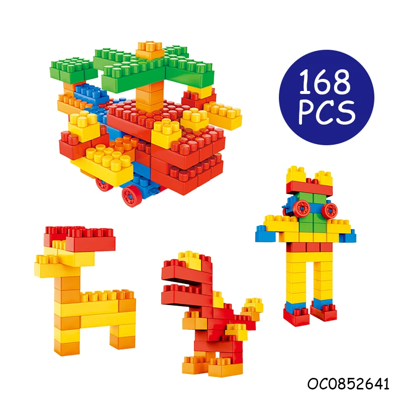 168pcs large toy plastic building blocks sets diy educational toys for kids with storage box