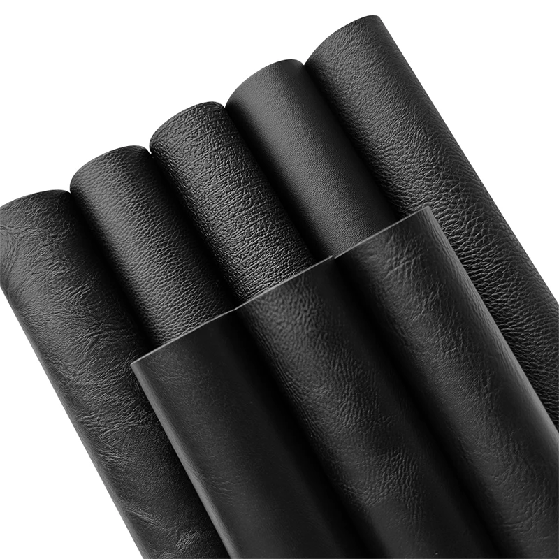 30x135cm Black Faux Leather Roll Embossed Textured Synthetic Upholstery