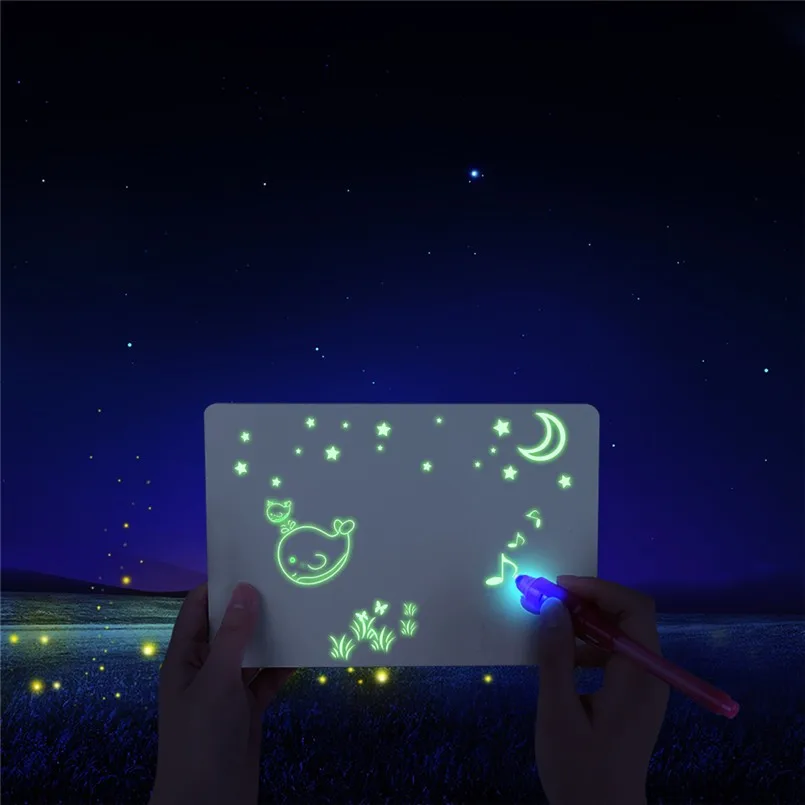 Hot Selling New Children's educational toys 3d magic drawing pad graphics drawing luminous sketch board for kids