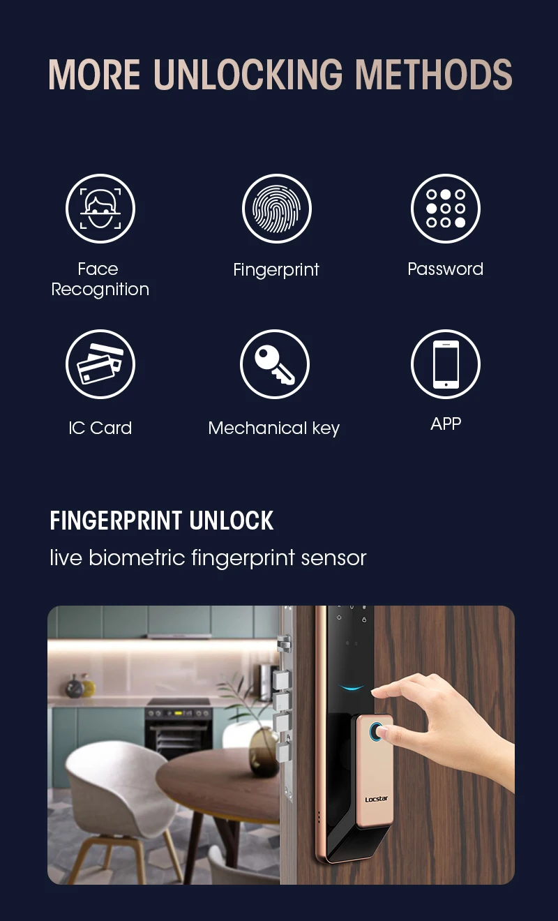 Locstar D Face Recognition Smart Fingerprint Digital Safe Door Lock