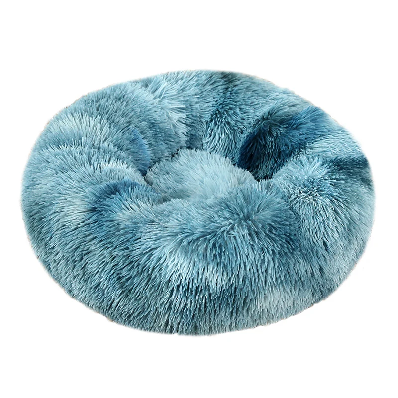 round plush pet bed