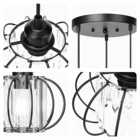 Glass Pendant New Design Modern Metal Wire And Glass Uneven Height Design 3 Head Pendant Light