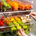 Storage Box Storage Small Size Storage Egg Box Kitchen Artifact Refrigerator Organizer PET Plastic