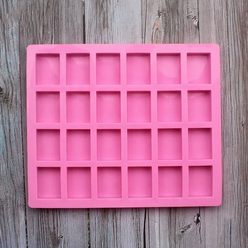 Hot Sale 24 Cavity Square Silicone Soap Pudding Candy Mold Handmade Candle Decorating Mould Soap Craft Supplies