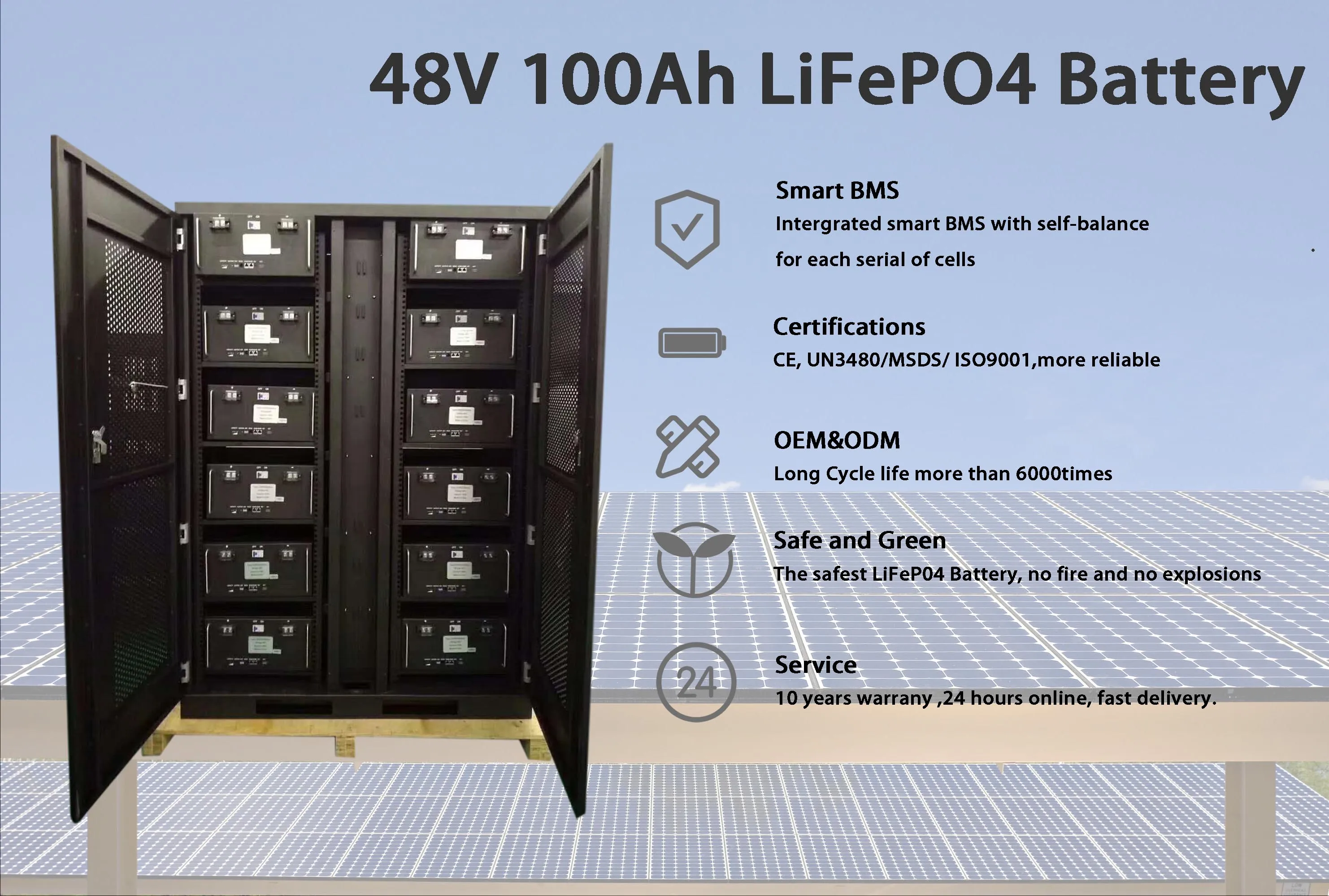 Dawnice Customized Inverter Rack Cabinet V Ah Lifepo Battery