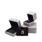 Hand Made Ring Custom Hand Made Luxury Gold PU Leather 'jewlery' Bangle Box Ring Bracelet Earring Jewelry Box