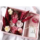 Wedding Gift Low MOQ Wedding Birthday Candle Flower Candy Handmade Ribbon Bow Gift Box With PVC Window