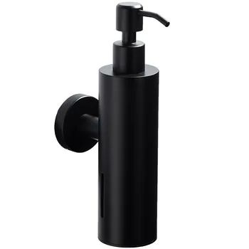 Kitchen Bathroom Black SS Hand Pump Shampoo Soap Dispenser Stainless Steel Bottle Wall Mounted Dispenser