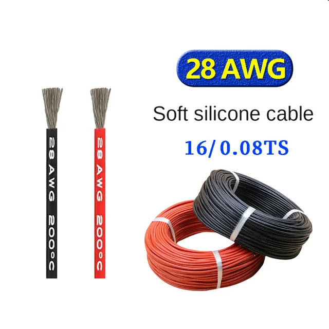 Super soft silicone wire Stranded 28awg High Temperature Resistant 200 Degrees 600V with Copper Wire