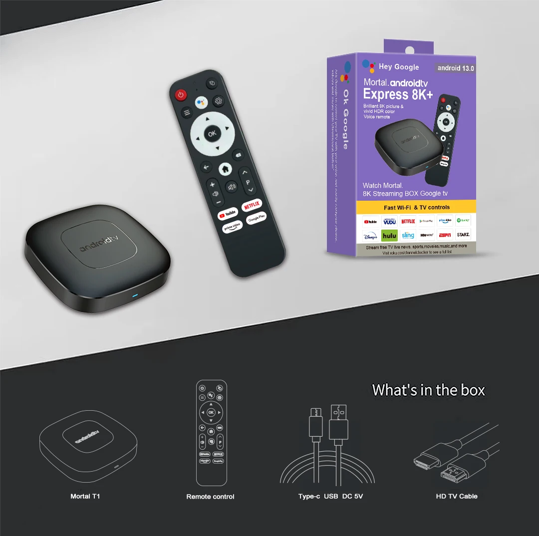 Tv Box Supplier Newest Android 13.0 2G Ram 16G ROM BT Voice Remote Online Media Player Tv Box 8k Lifetim