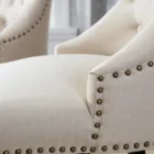 Dining Chair Dining Chair Hot Sale American Style Big Size Nailhead Trim Fabric Upholstered Dining Chair