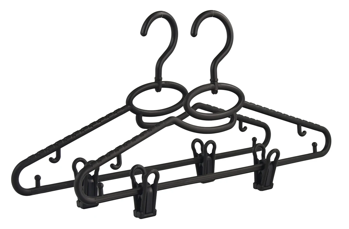 Wholesale Factory Directly Black Cheap Price Plastic Hanger With Clips For Clothing