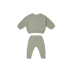 2022 new arrival toddler baby boys girls two piece sweatshirt sets solid waffle newborn baby outfits with pocket
