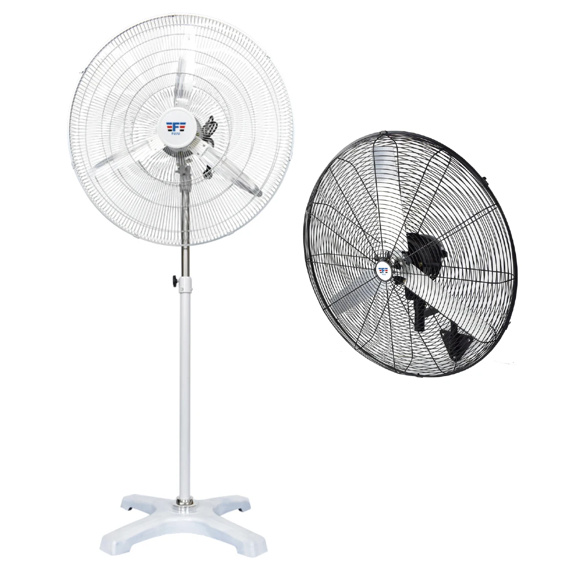 White Industrial Stand Fan, 20~260W, Metal - detail 2