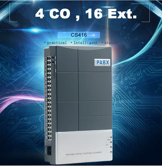 China PABX manufacturer CS416 Telephone PBX / PABX office phone system