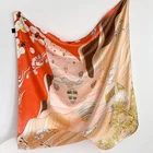 New Scarf Jacquard New Ladies Satin Scarf Silk Printed Square Scarf Hijab Scarf