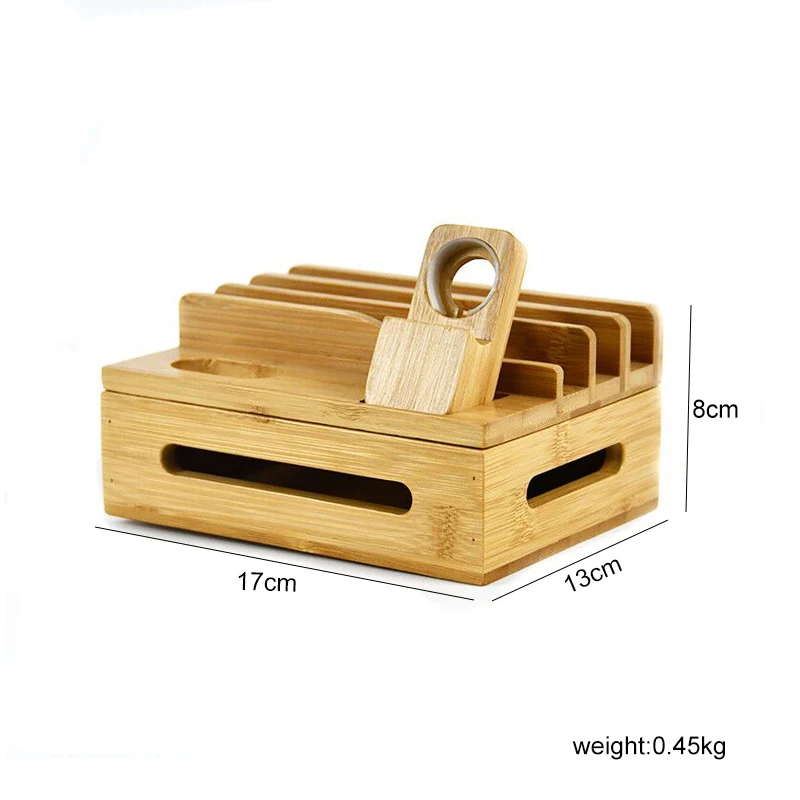 Universal Cell Phone Tablet Stand Bamboo Wooden Smart Phone Desktop Charging Dock Holder Compatible with Pad